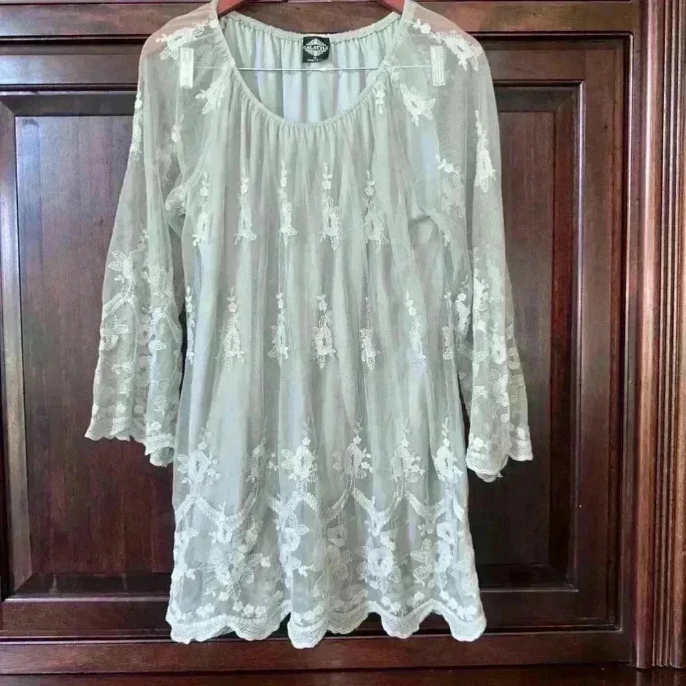 CalStyle Green Lace Women’s Dress / Size M! - Picture 4 of 9